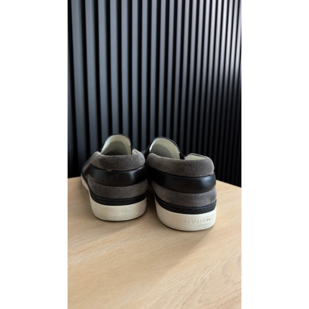 Louis Vuitton Twister Grey Slip-On Sneakers Suede, Wool, Leather - Picture 5 of 7